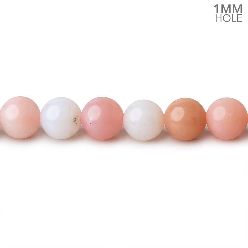 6mm Shaded Pink Peruvian Opal plain round large hole beads 16 inch 68pcs - The Bead Traders