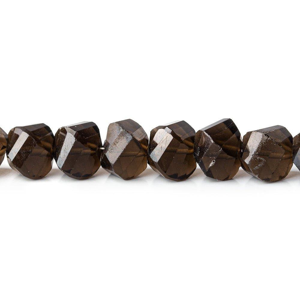 6mm Smoky Quartz Faceted Twist Beads, 8 inch - The Bead Traders