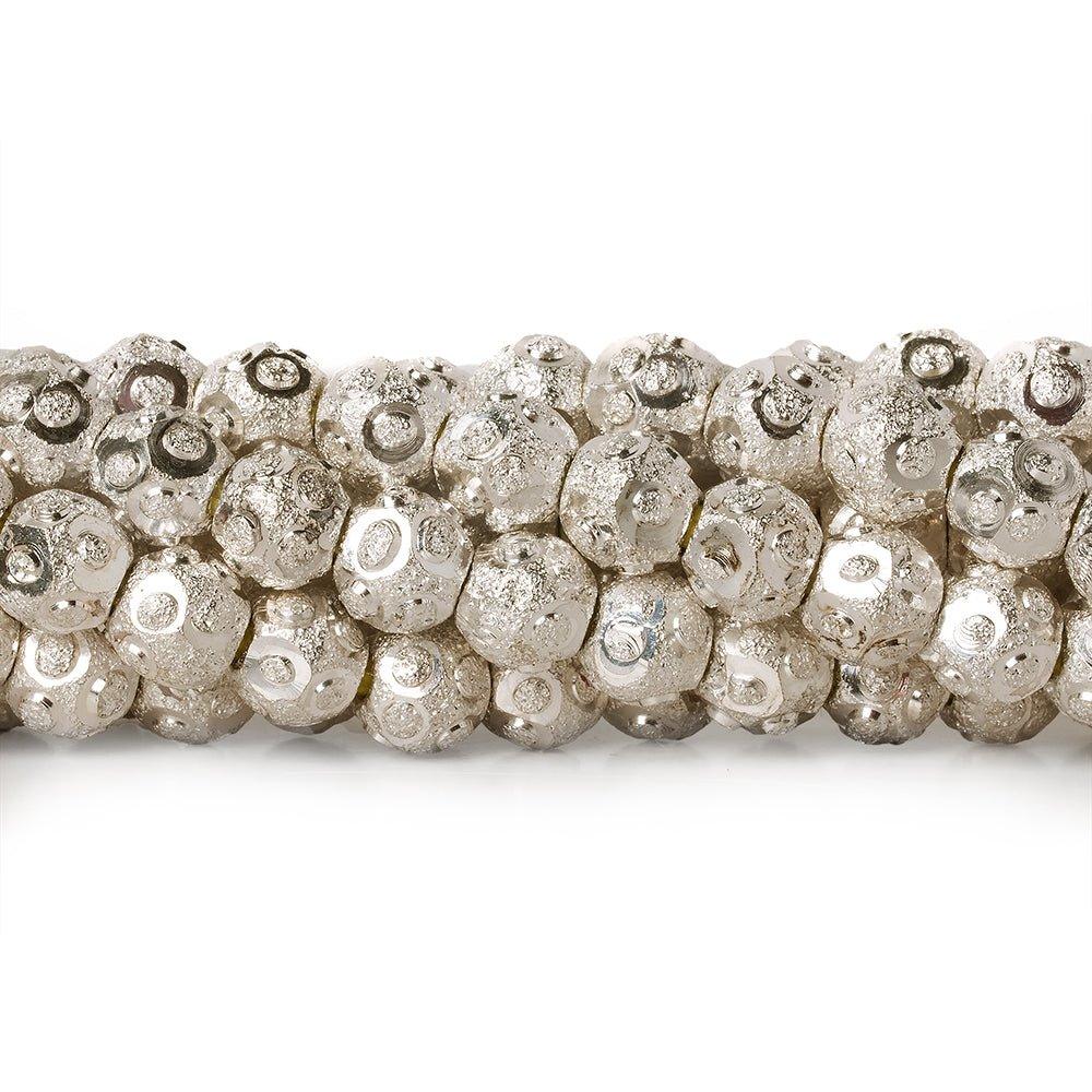 6mm Sterling Silver Plated Brass Stardust Circle Round Beads, 8 inch - The Bead Traders