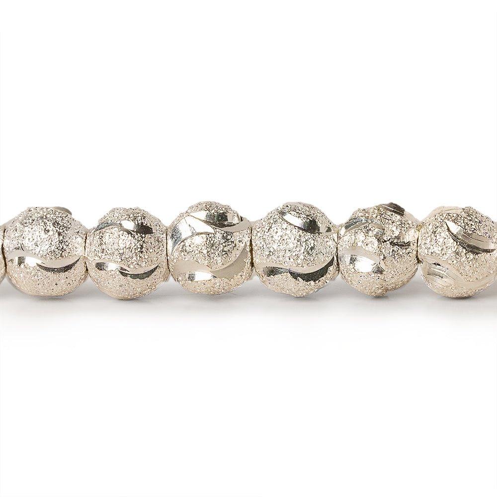 6mm Sterling Silver Plated Brass Stardust Half Moons Round Beads, 8 inch - The Bead Traders