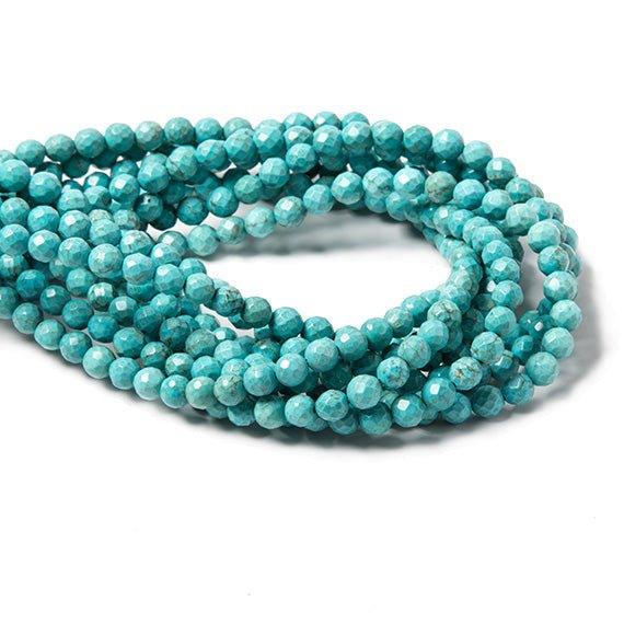 6mm Turquoise Magnesite faceted round beads 15.75 inch 66 pieces - The Bead Traders