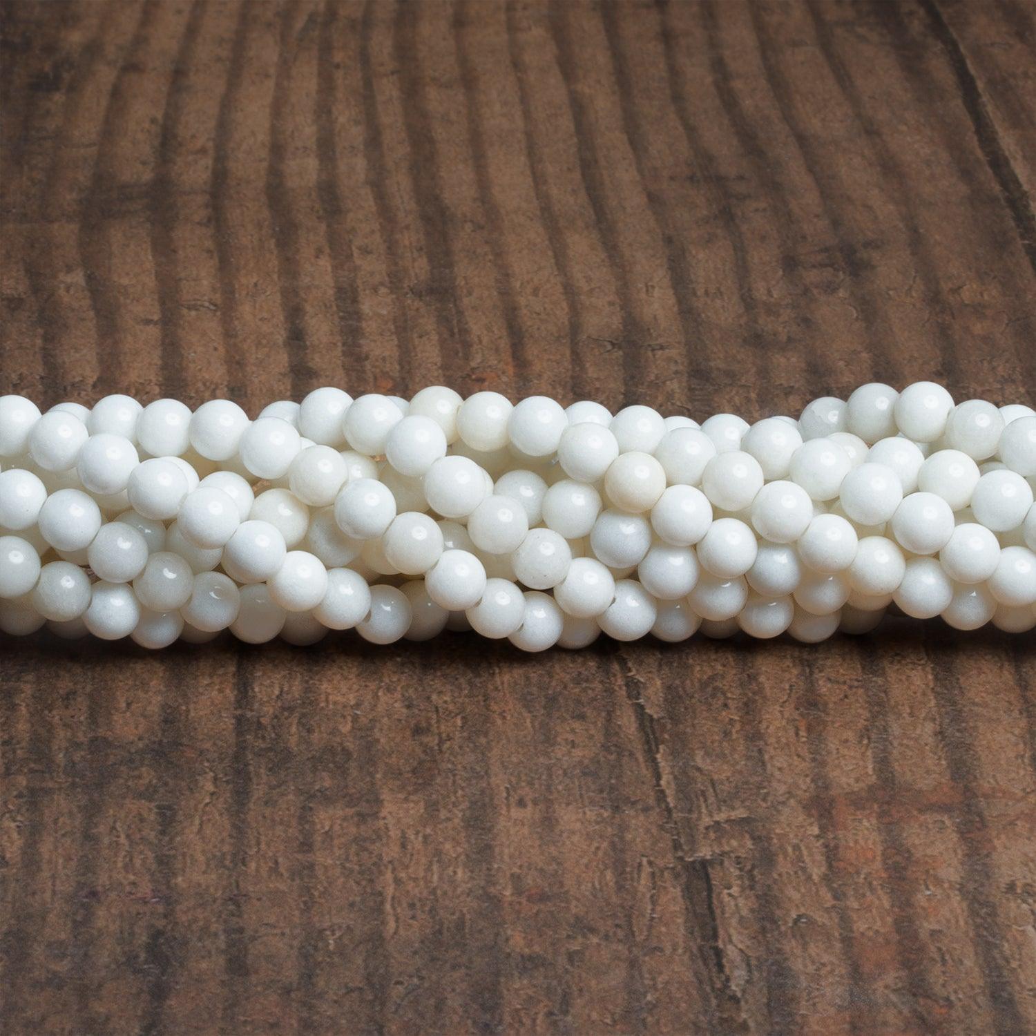 6mm White Jade Plain Rounds 15 inch 65 beads - The Bead Traders