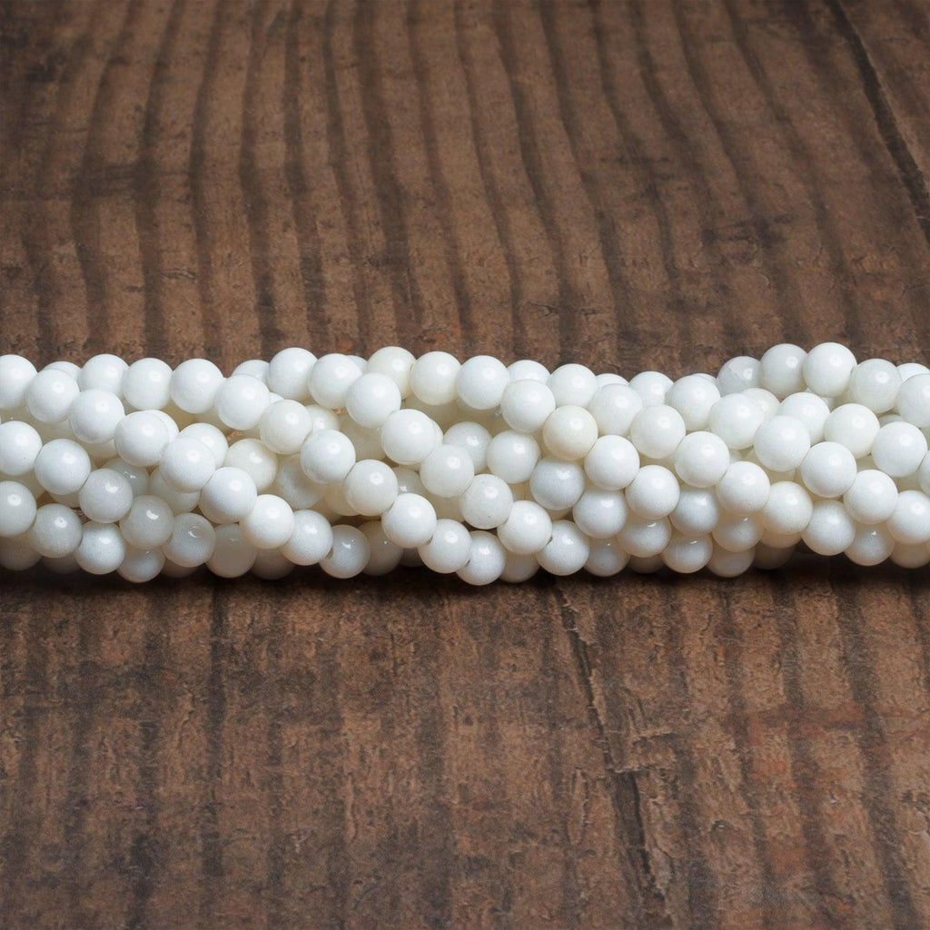 6mm White Jade Plain Rounds 15 inch 65 beads - The Bead Traders