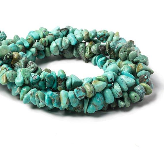 6x3-13x4mm Turquoise & Turquoise Magnesite plain chips 15 inches 80 Beads - The Bead Traders