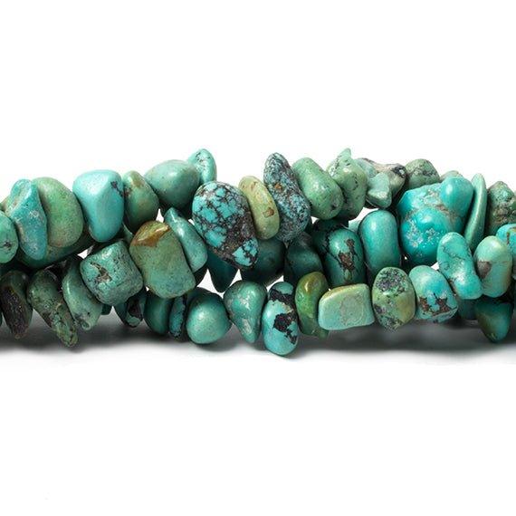 6x3-13x4mm Turquoise & Turquoise Magnesite plain chips 15 inches 80 Beads - The Bead Traders