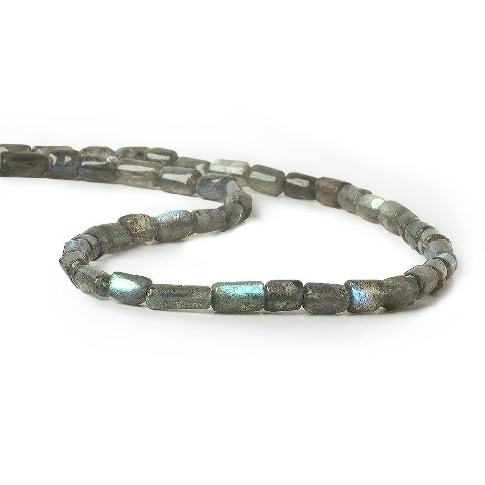 6x4-7x4mm Labradorite Plain Tube Beads 13 inch 40 pieces - The Bead Traders