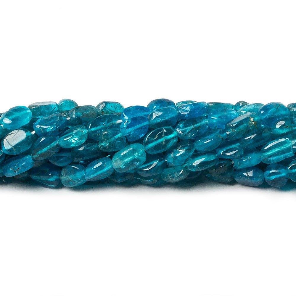 6x4-8x4mm Neon Blue Apatite plain nugget beads 13 inch 55 pieces - The Bead Traders