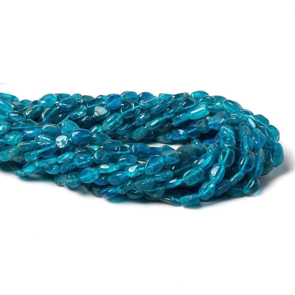 6x4-8x4mm Neon Blue Apatite plain nugget beads 13 inch 55 pieces - The Bead Traders