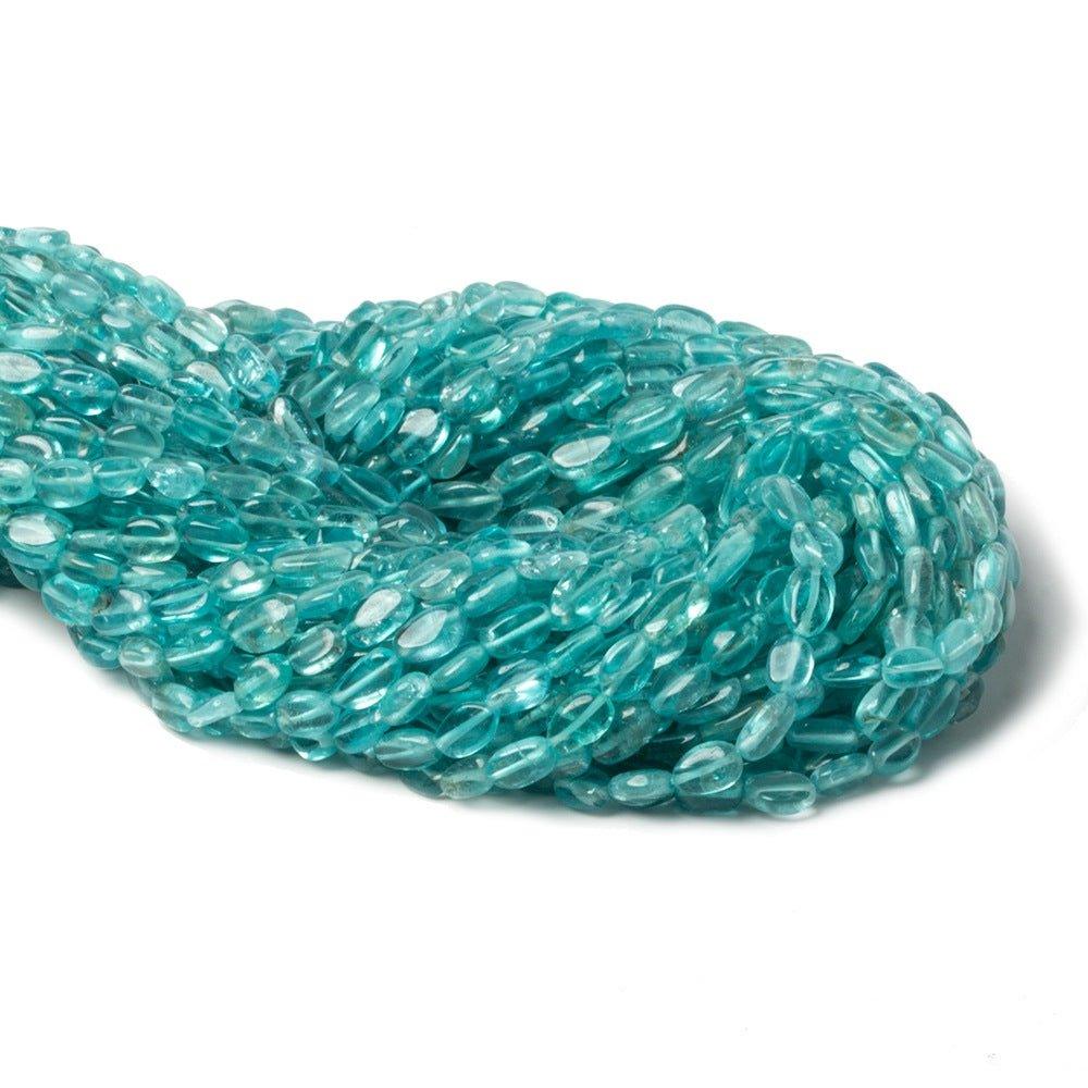 6x4-8x4mm Pool Blue Apatite plain nugget beads 13 inch 55 pieces - The Bead Traders