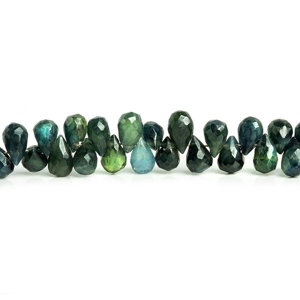 6x4mm-7x5mm Sapphire Faceted Teardrop Beads 9 inch 94 pieces - The Bead Traders