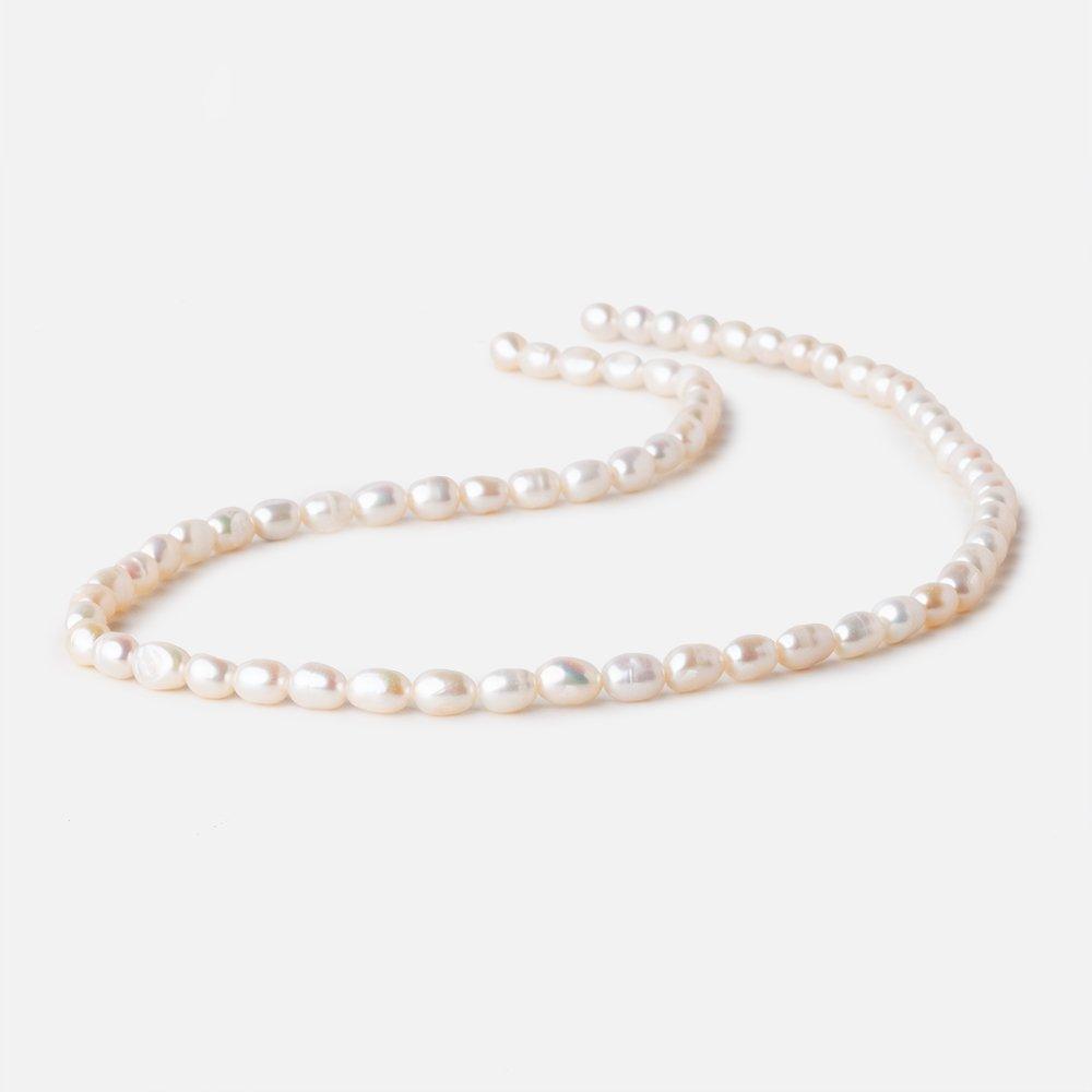 6x4mm Off White Oval Freshwater Pearl 61 pieces - The Bead Traders
