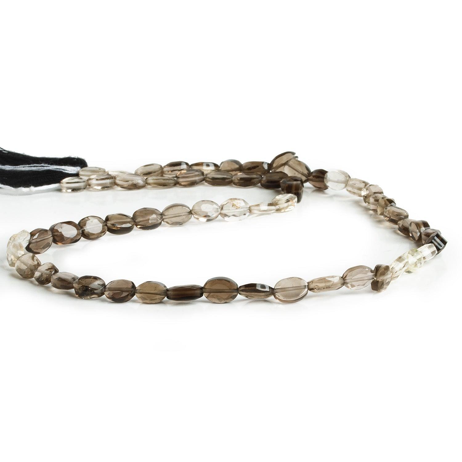 6x4mm Smoky Quartz Faceted Ovals 14 inch 58 beads - The Bead Traders