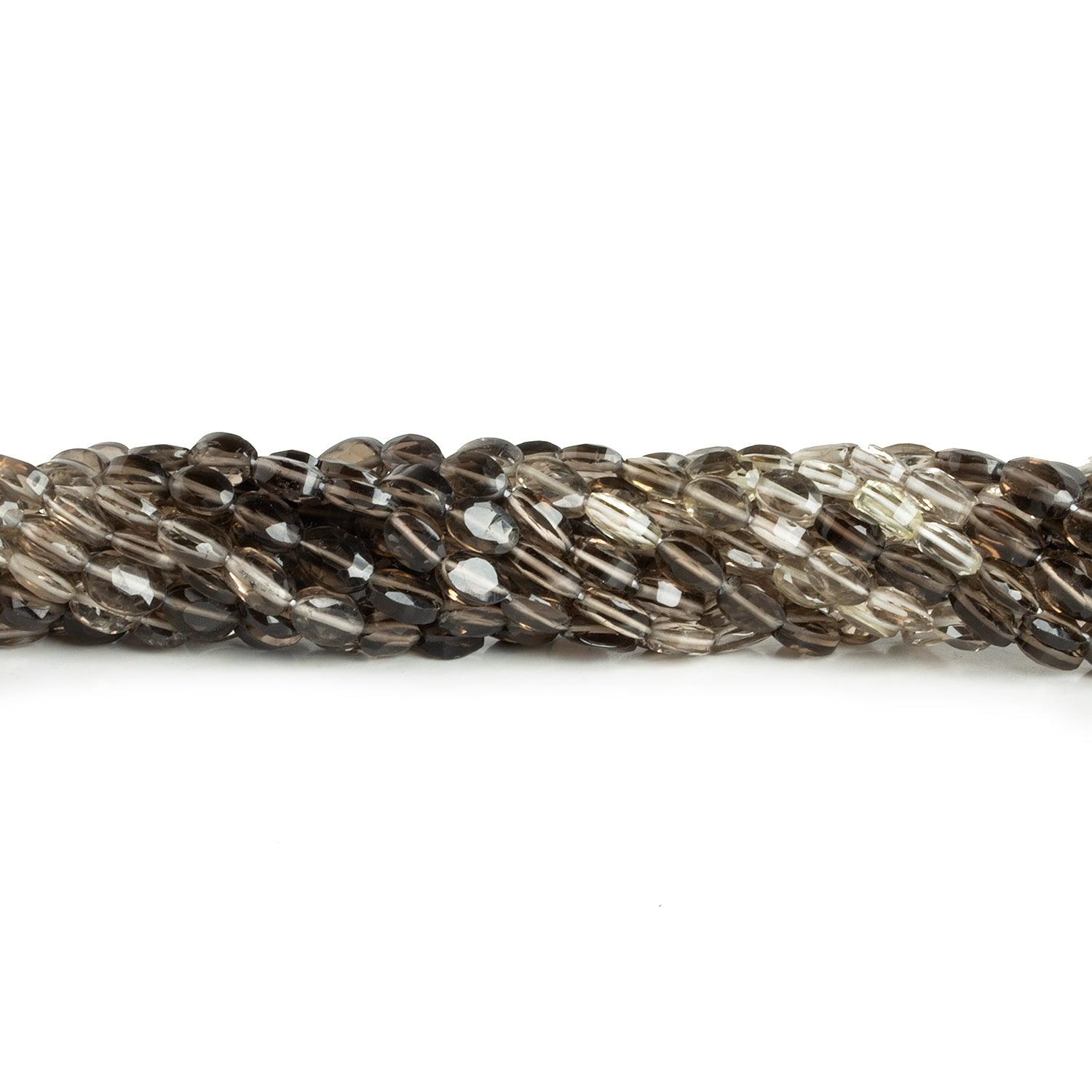 6x4mm Smoky Quartz Faceted Ovals 14 inch 58 beads - The Bead Traders