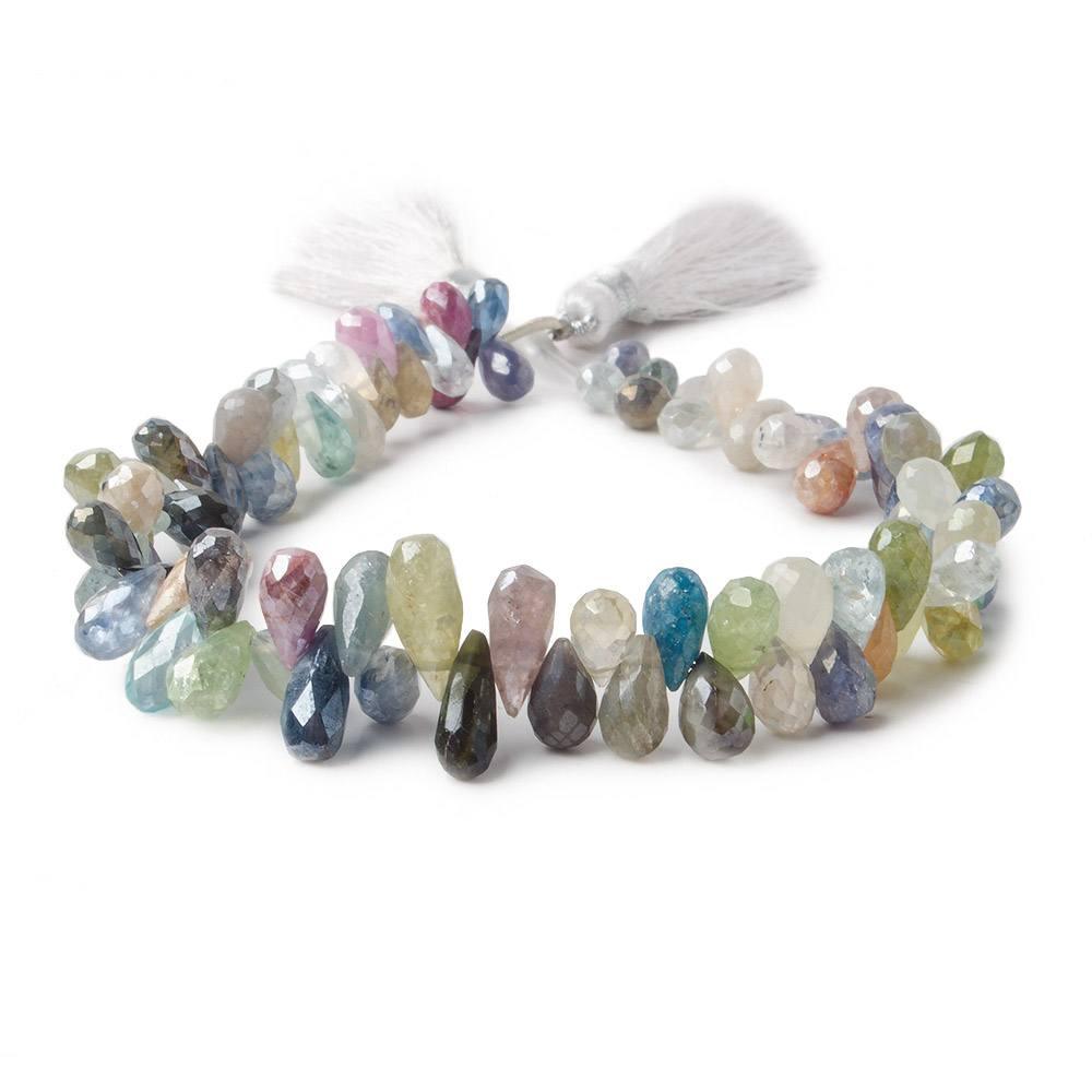 6x5-9x5mm Mystic Multi-Gemstone faceted teardrops 76 pieces 8 inch - The Bead Traders