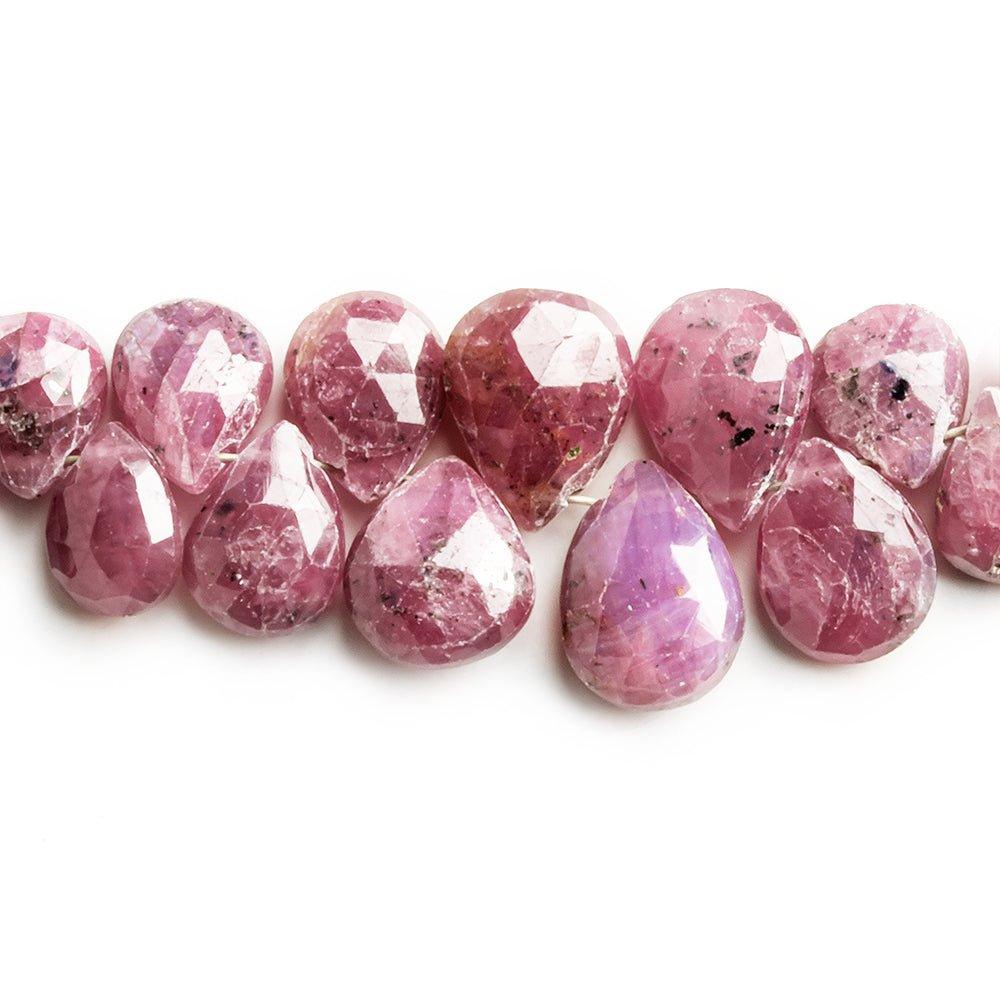 6x5mm-10x8mm Ruby Faceted Pear Beads 8 inch 65 pieces - The Bead Traders
