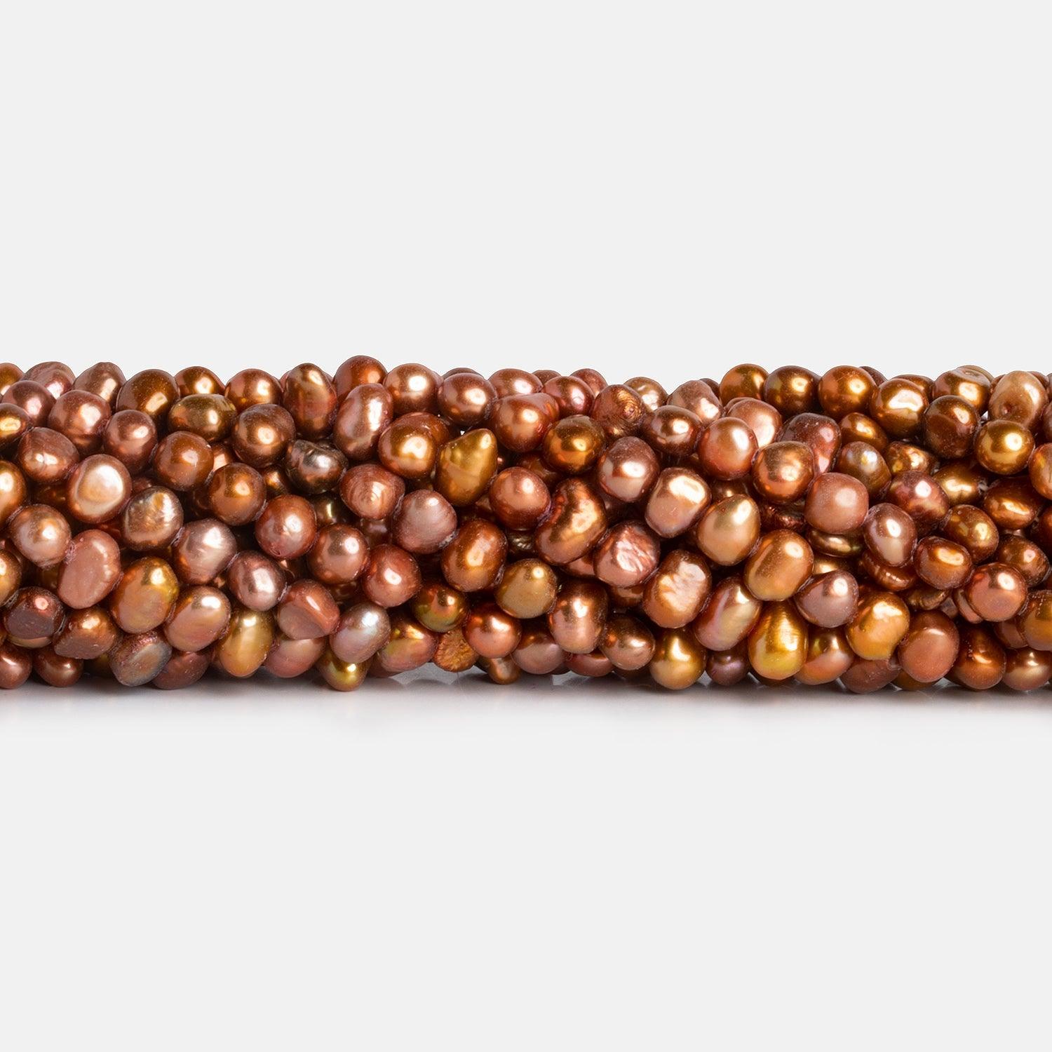 6x5mm Blush Brown Baroque Pearls 15 inch 80 pieces - The Bead Traders