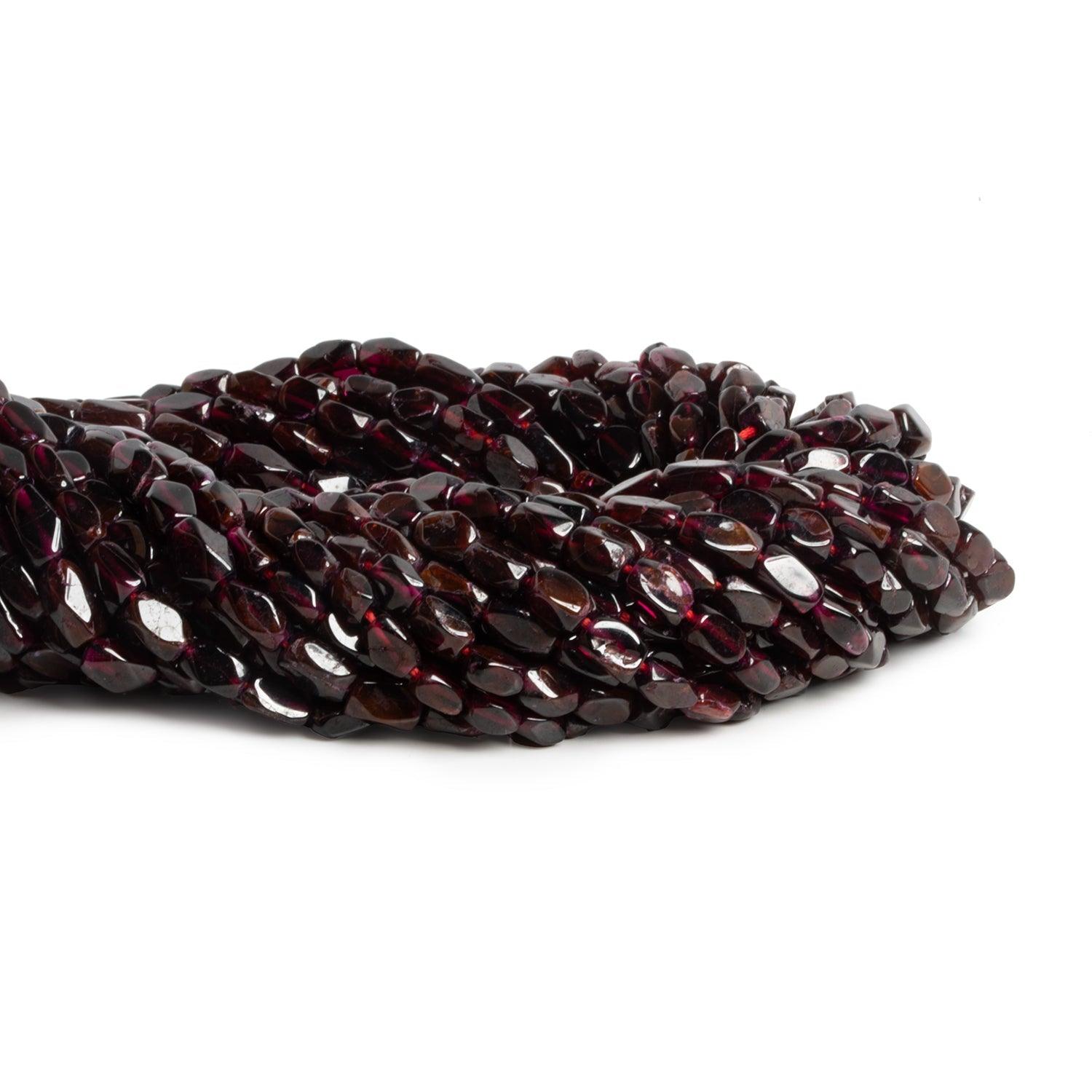 6x5mm Garnet Handcut Cornerless Rectangles 14 inch 45 beads - The Bead Traders
