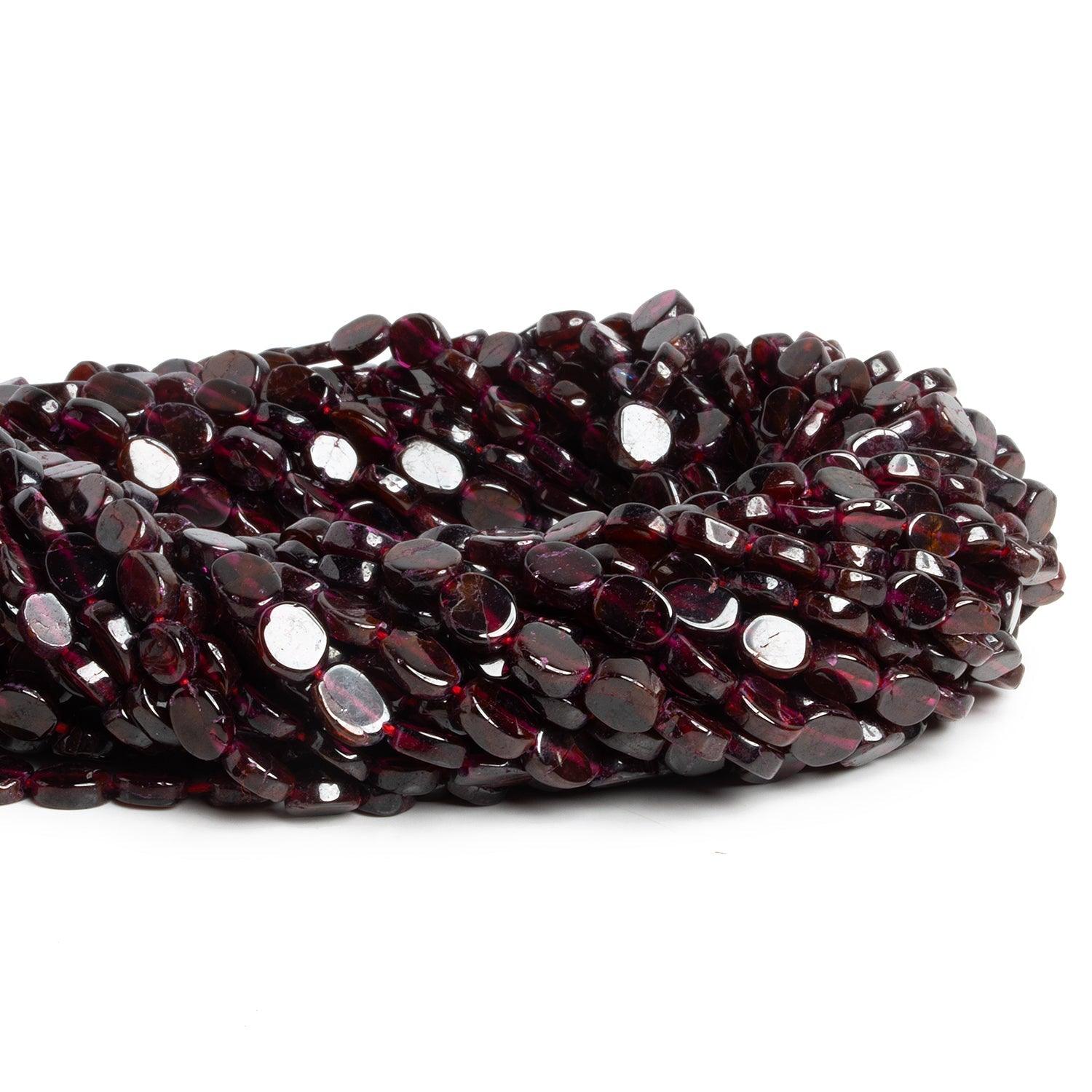6x5mm Garnet Handcut Ovals 14 inch 45 beads - The Bead Traders