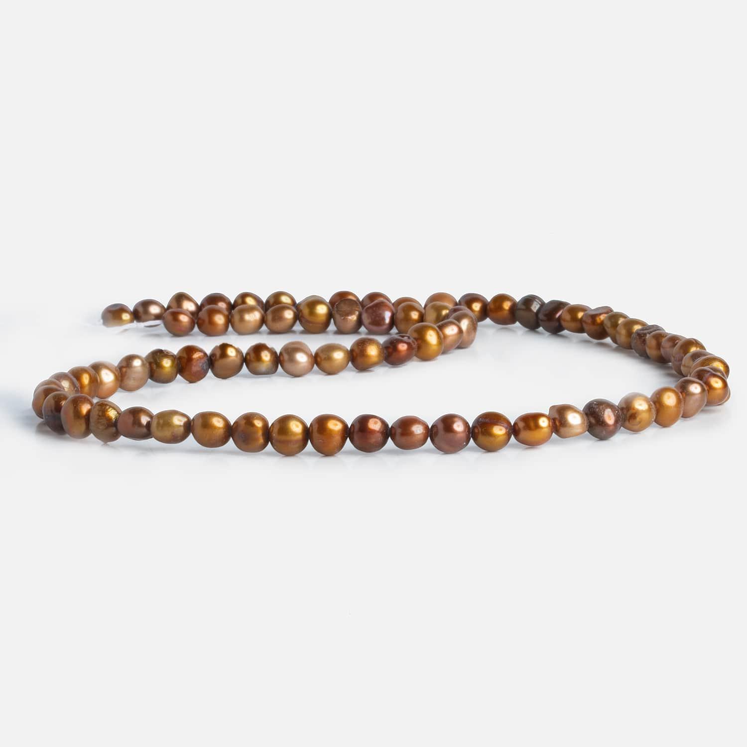 6x5mm Multicolor Bronze Baroque Pearls 15 inch 73 pieces - The Bead Traders