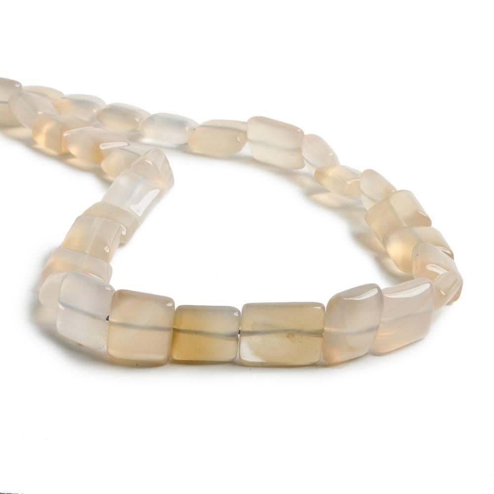 6x6-7x7mm Champagne Chalcedony plain rectangle & squares 14 inch 37 beads - The Bead Traders