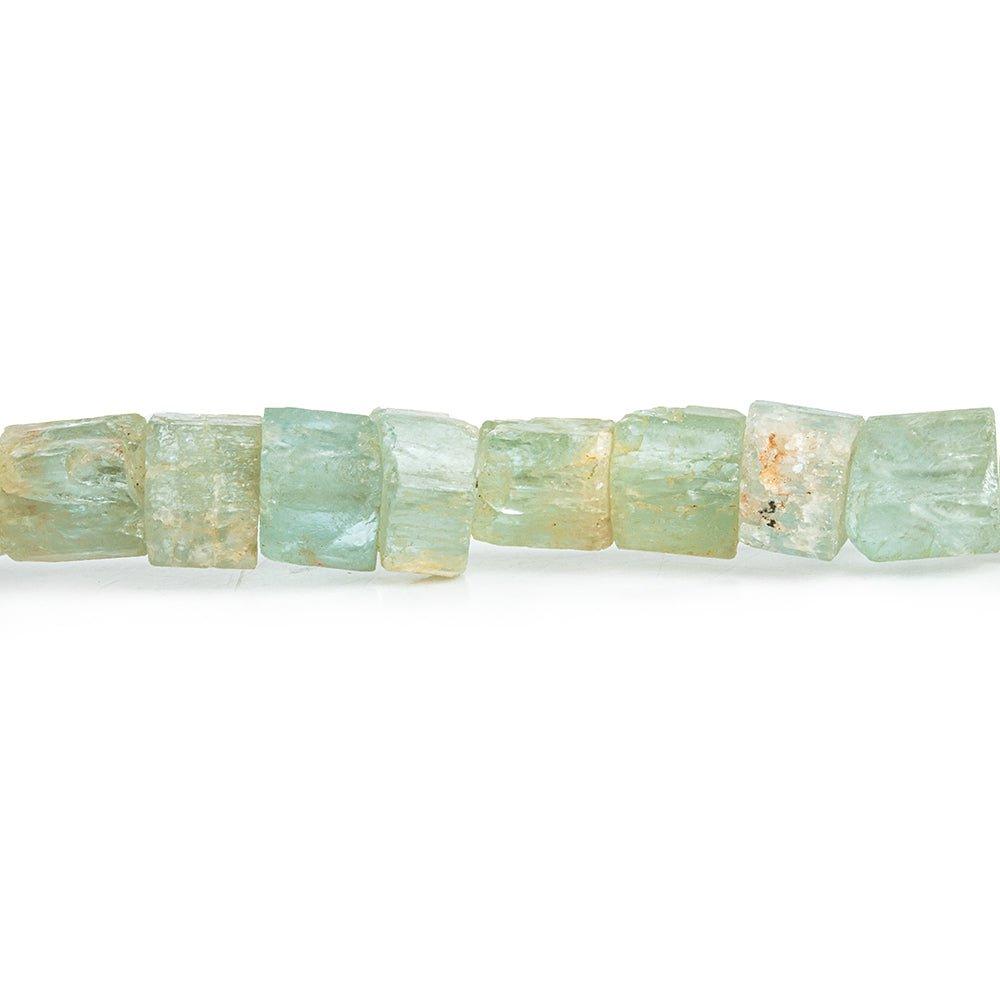 6x6mm-10x7mm Aquamarine Natural Crystal Beads 8 inch 23 pieces - The Bead Traders