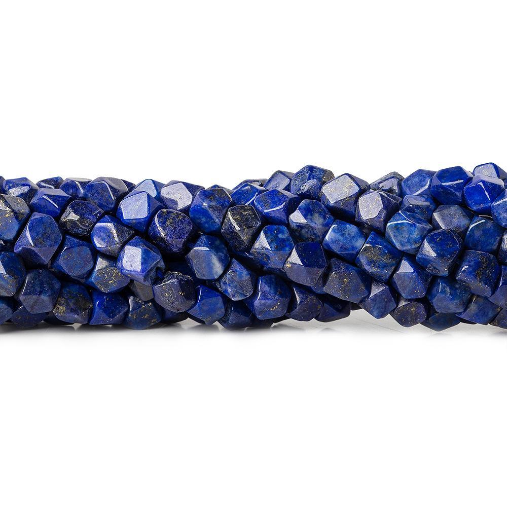 6x6mm Lapis Lazuli faceted nugget beads 13 inch 53 pieces - The Bead Traders