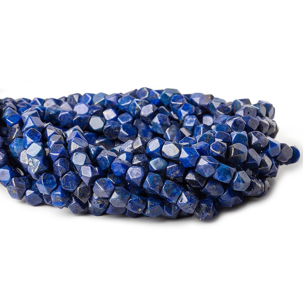 6x6mm Lapis Lazuli faceted nugget beads 13 inch 53 pieces - The Bead Traders