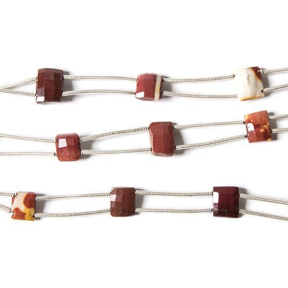 6x7-8x9mm Moukaite Jasper Double Drilled Faceted Rectangle 5.75 in. 6 Beads - The Bead Traders