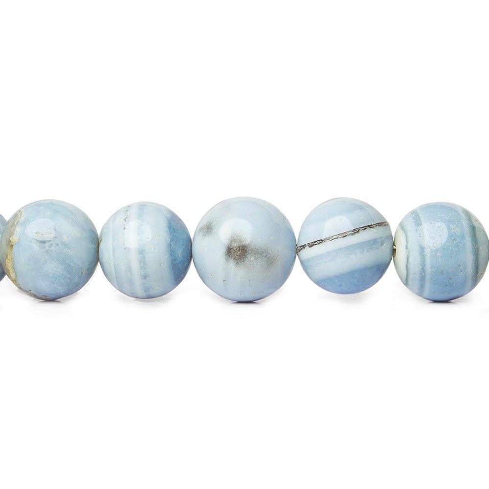 7-10mm Denim Blue Opal plain rounds 16 inch 49 beads - The Bead Traders