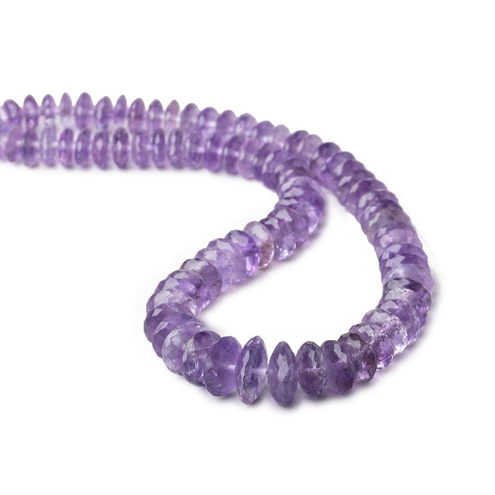 7-11.5mm Amethyst German Faceted Rondelles 12 inch 81 beads A - The Bead Traders