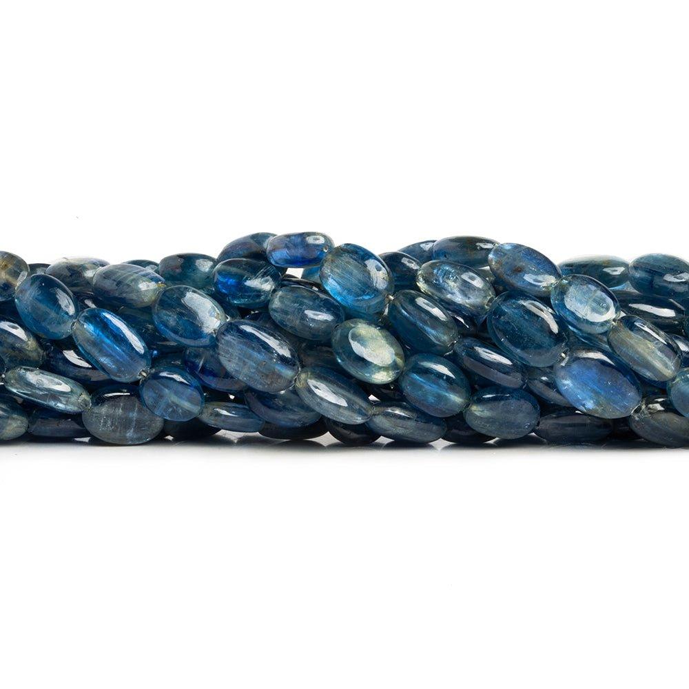 7-11mm Blue Kyanite Plain Oval Beads 16 inch 45pcs - The Bead Traders