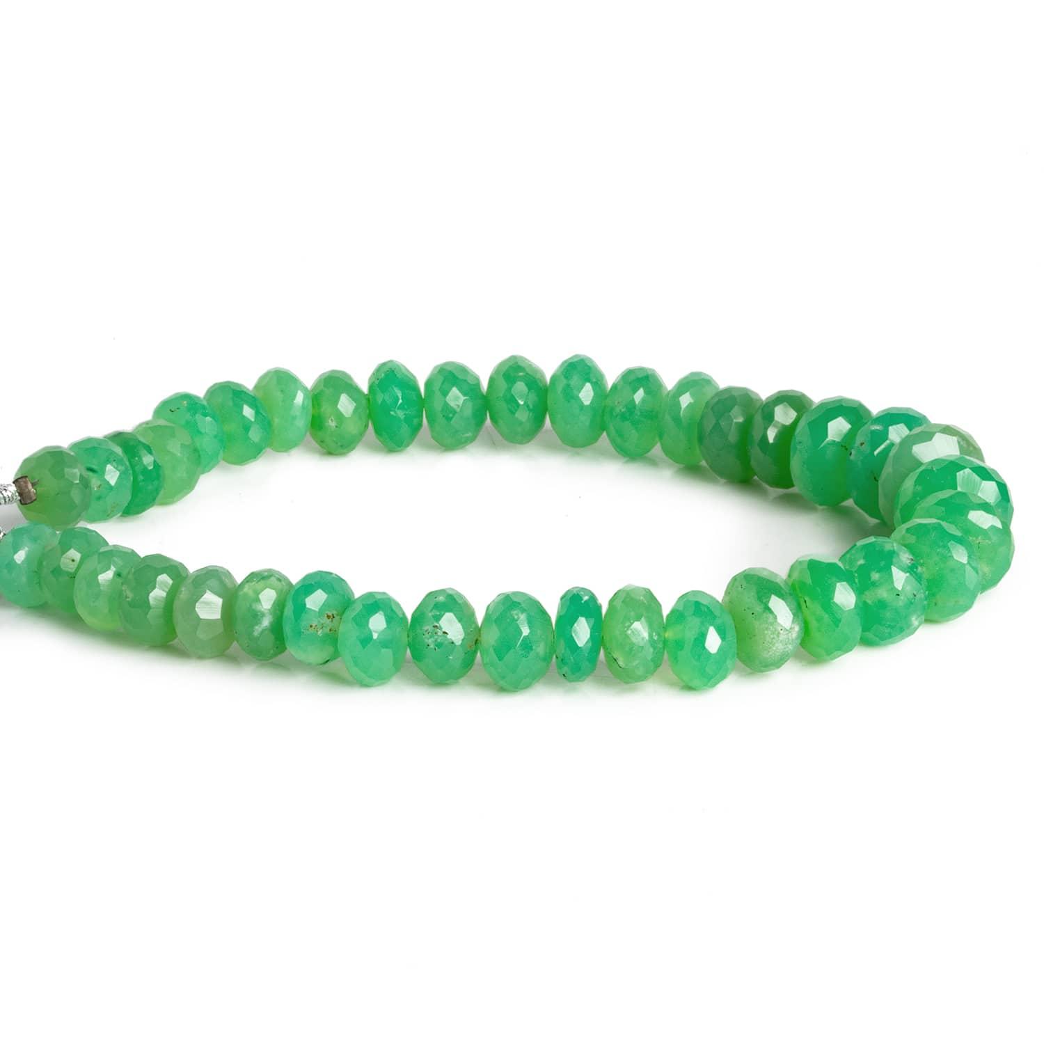 7-11mm Chrysoprase Faceted Rondelles 8 inch 38 beads - The Bead Traders