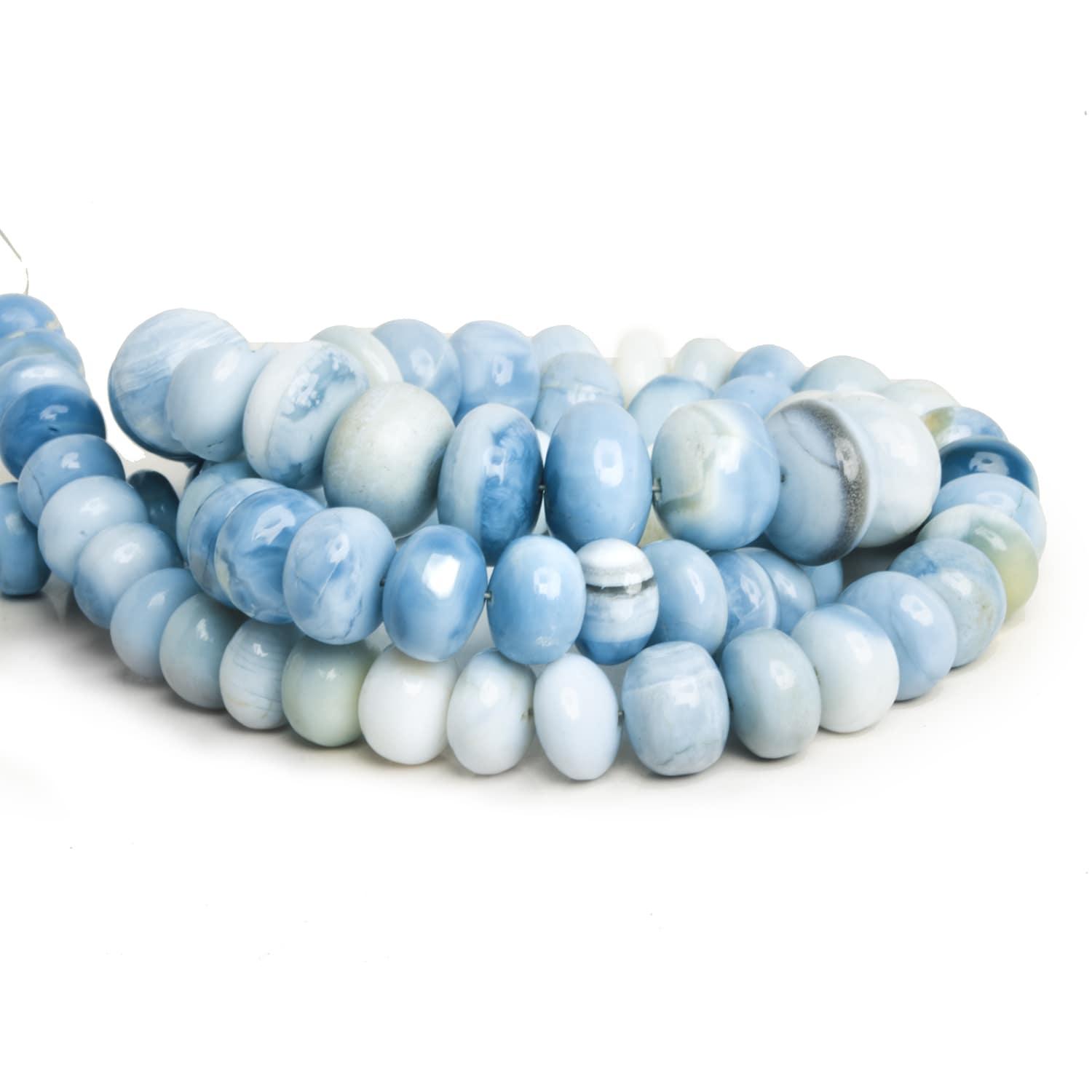 7-12mm Denim Opal Plain Rondelles 18 inch 70 beads - The Bead Traders