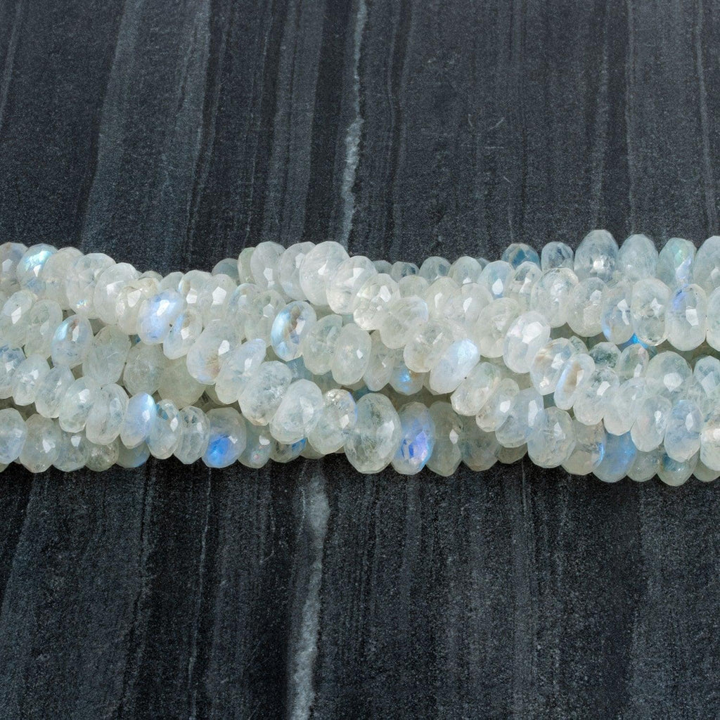 7-12mm Rainbow Moonstone Rondelles 16 inch 90 beads - The Bead Traders