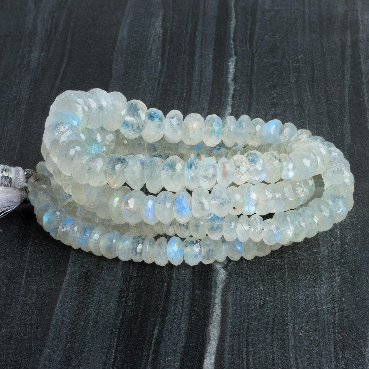 7-12mm Rainbow Moonstone Rondelles 16 inch 90 beads - The Bead Traders