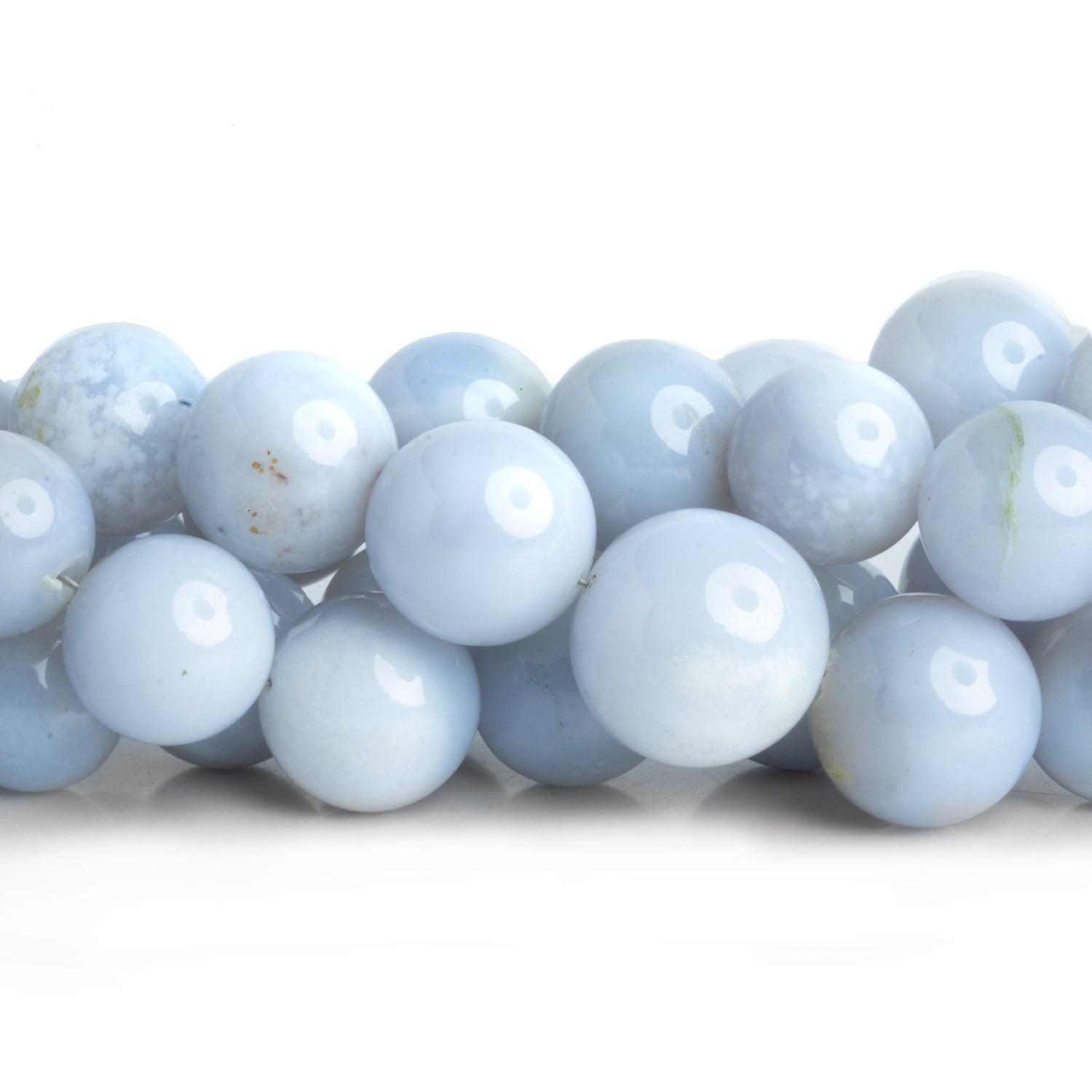 7-12mm Turkish Chalcedony Plain Rounds 16 inch 50 beads - The Bead Traders