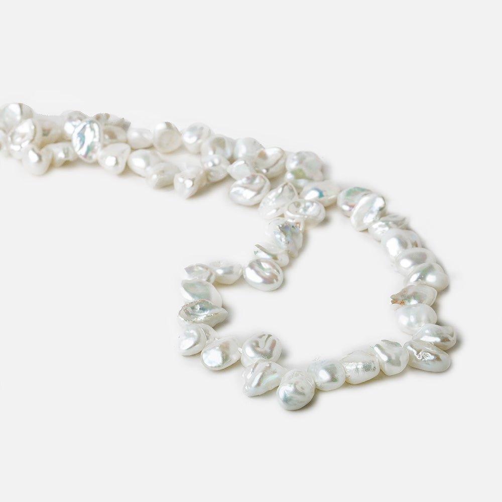 7-12mm White Top Drilled Keshi Freshwater Pearl Strand 75 pieces - The Bead Traders