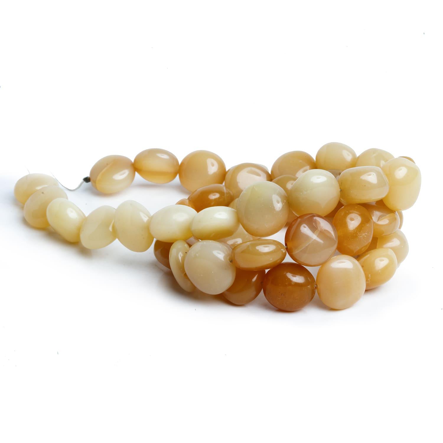 7-12mm Yellow Opal Plain Coins 15 inch 40 beads - The Bead Traders