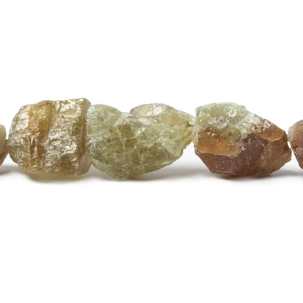 7-16mm Green & Brown Apatite Straight Drilled Natural Crystals 19 beads - The Bead Traders