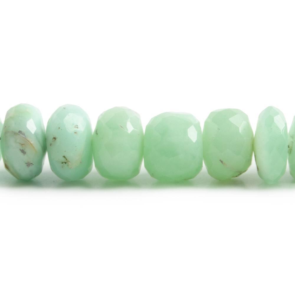 7-7.5mm Chrysoprase faceted rondelle beads 8 inch 43 pieces 1mm drill hole - The Bead Traders