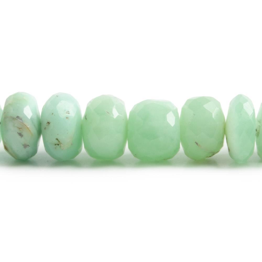 7-7.5mm Chrysoprase faceted rondelle beads 8 inch 43 pieces 1mm drill hole - The Bead Traders