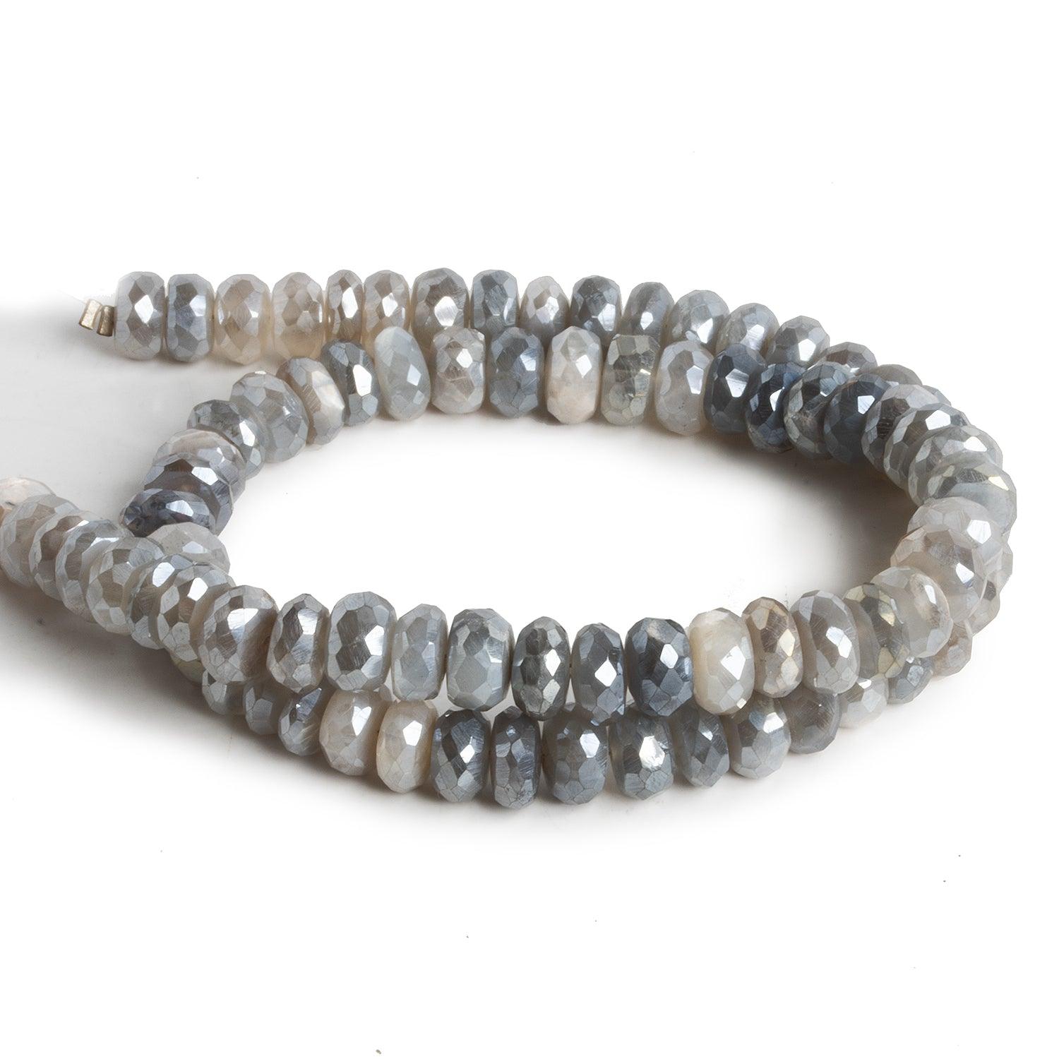 7-7.5mm Mystic Moonstone Faceted Rondelles 14 inch 80 beads - The Bead Traders