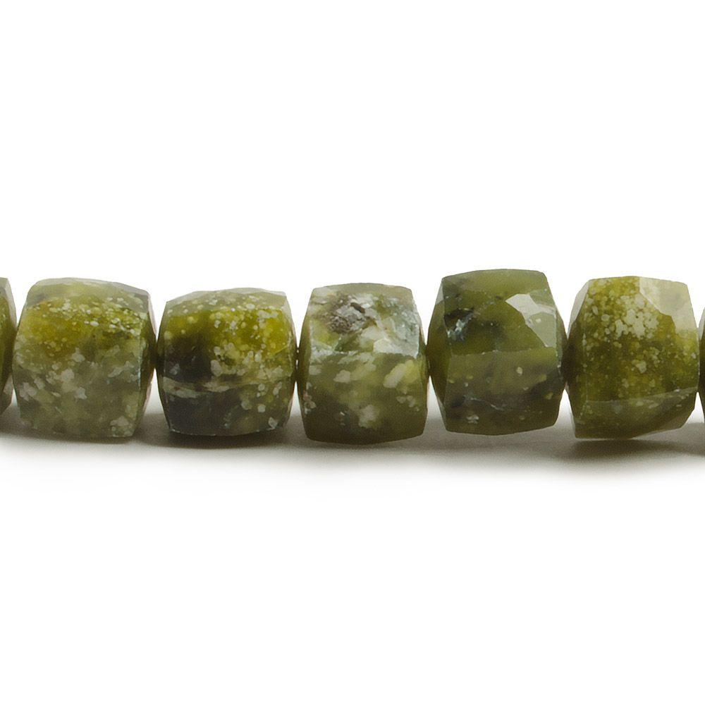 7-7.5mm Serpentine Faceted Cube Beads 7.5 inch 29 pieces - The Bead Traders