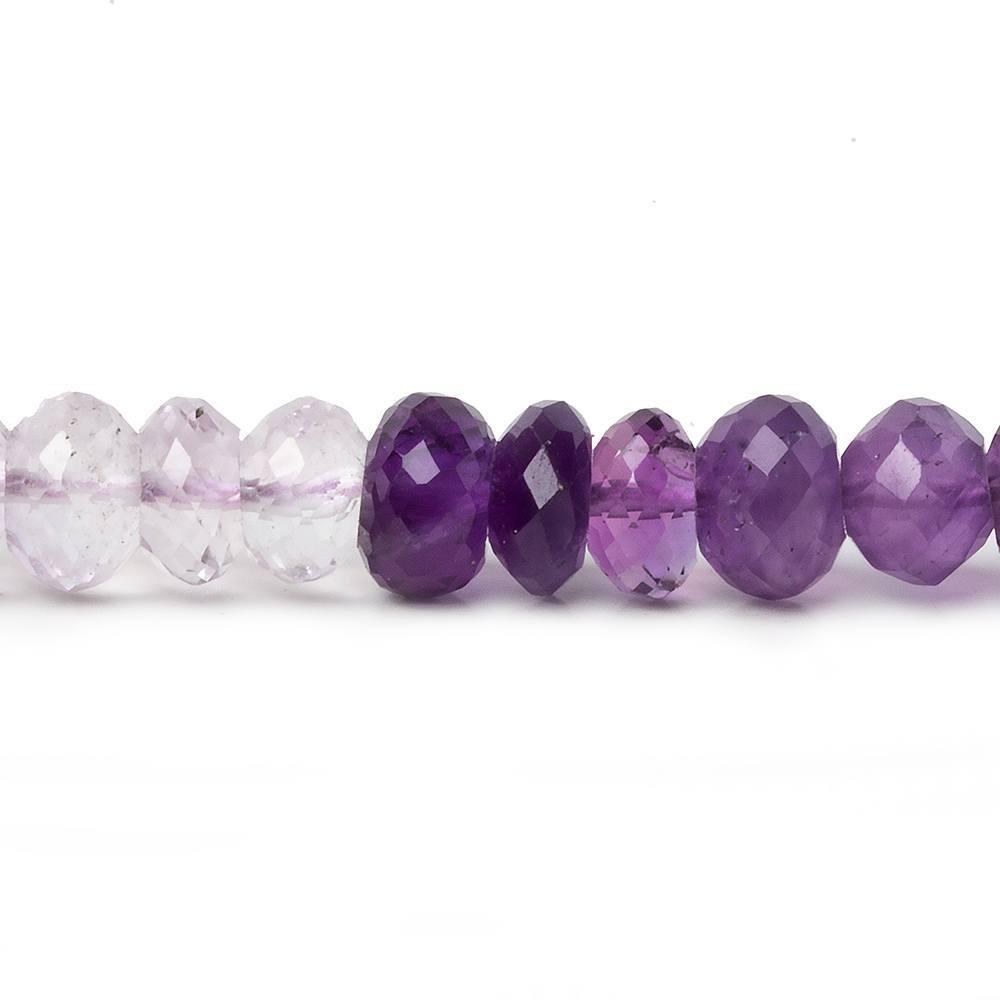7-7.5mm Shaded Amethyst faceted rondelle beads 15 inch 84 pieces - The Bead Traders