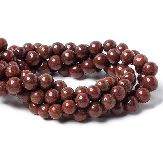 7-8.5mm Red Jasper plain rounds 47 beads 15" length - The Bead Traders