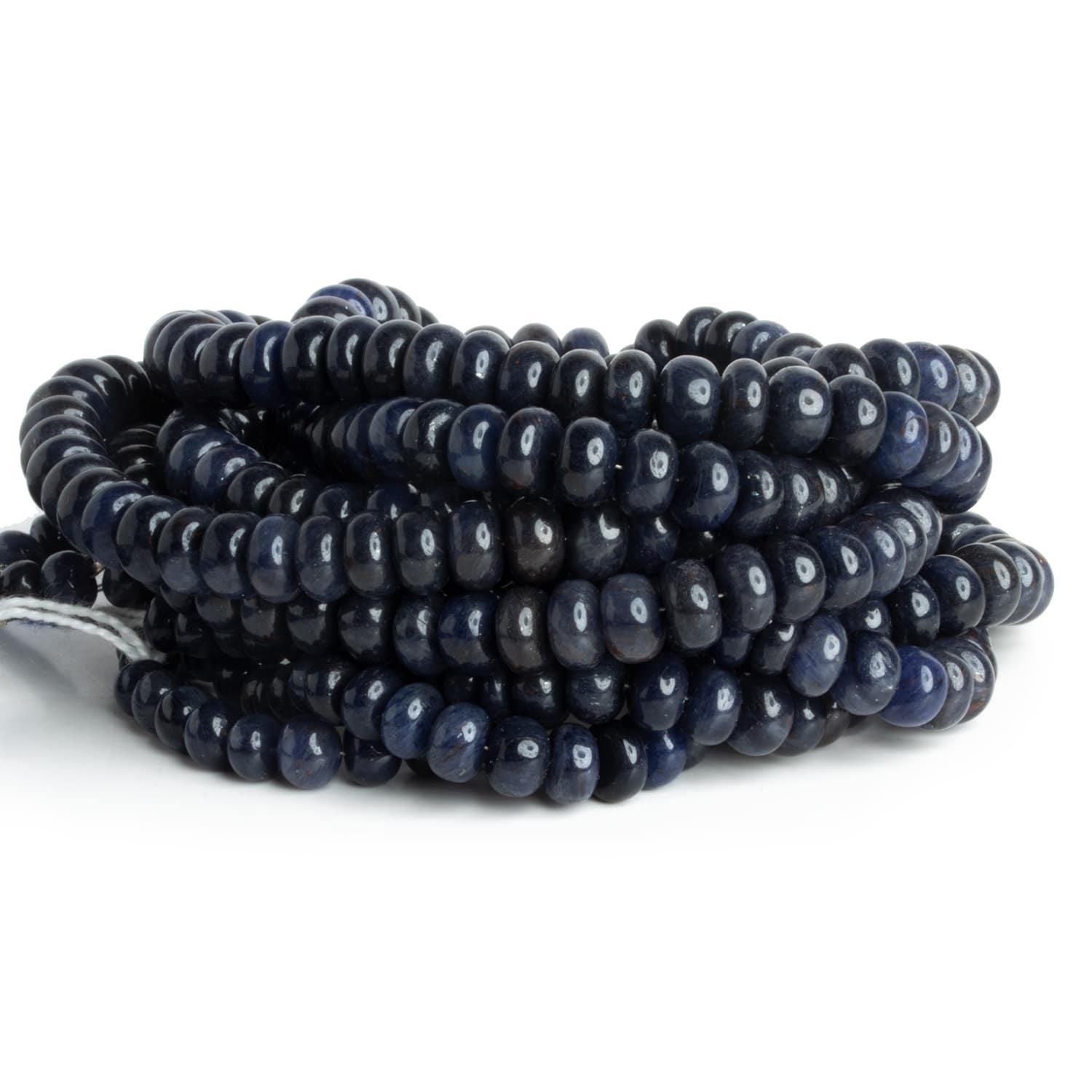 7-8mm Blue Aventurine Plain Rondelles 16 inch 80 beads - The Bead Traders