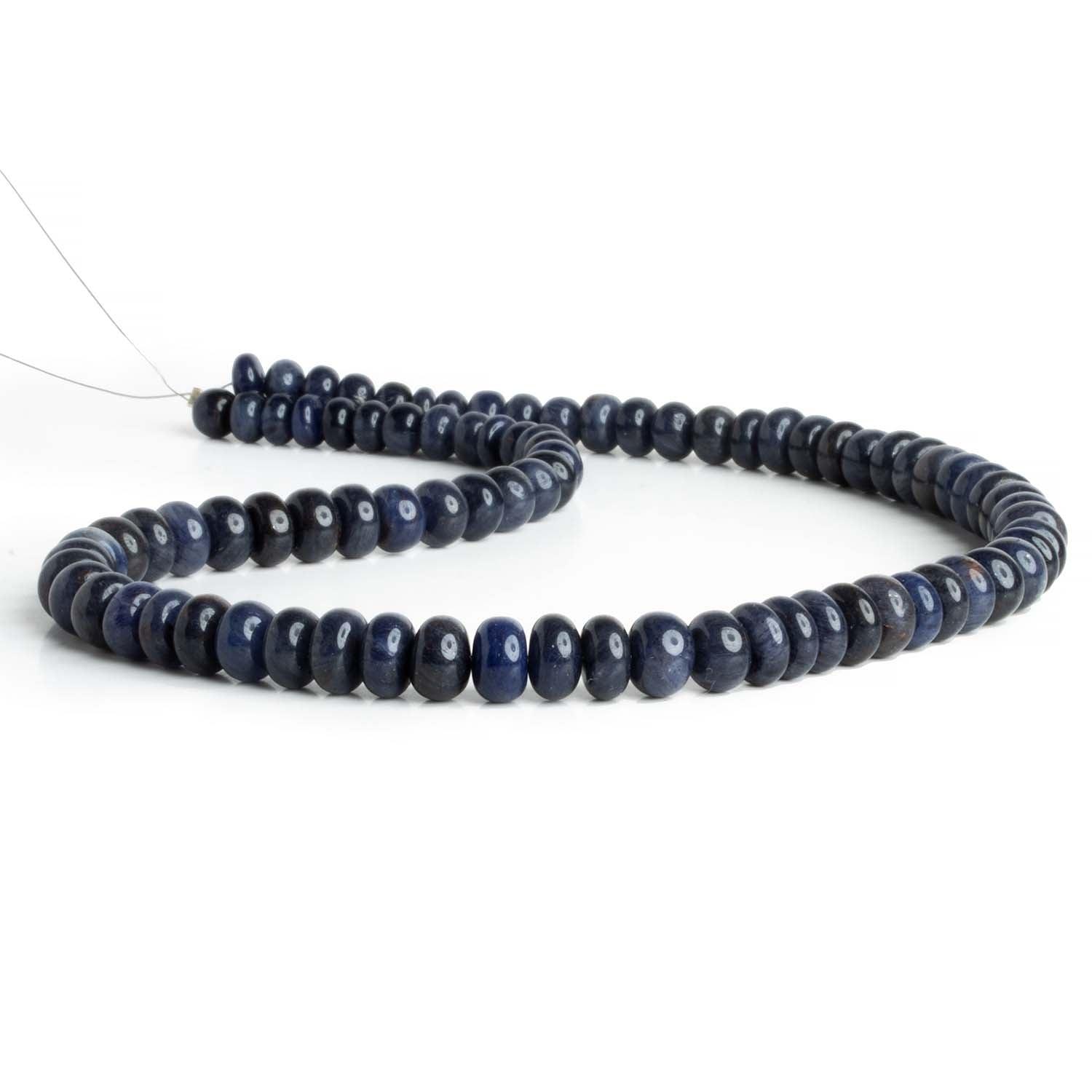 7-8mm Blue Aventurine Plain Rondelles 16 inch 80 beads - The Bead Traders