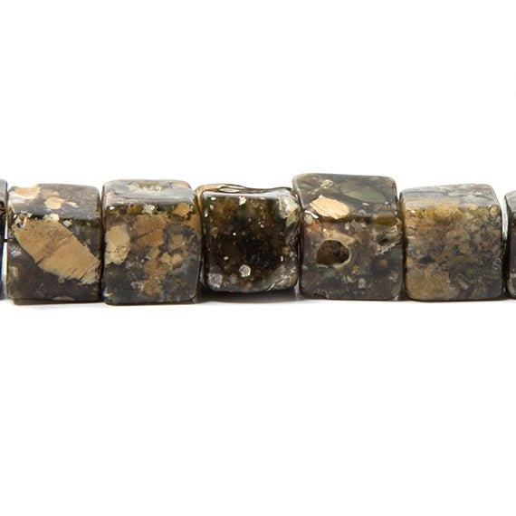7-8mm Brecciated Jasper plain cube Beads 16.5 inches 48 pieces - The Bead Traders