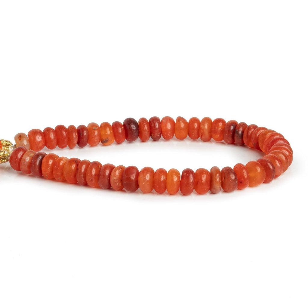 7-8mm Carnelian Plain Rondelles 7.5 inch 47 beads - The Bead Traders