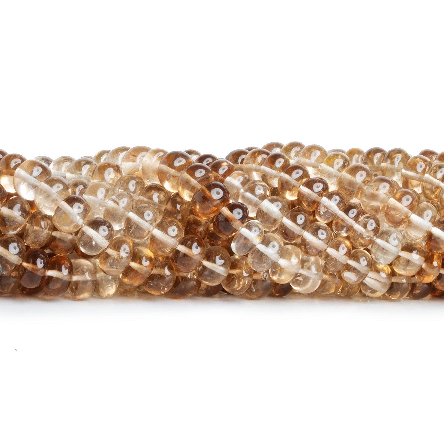 7-8mm Champagne Topaz Plain Rondelles 16 inch 75 beads - The Bead Traders
